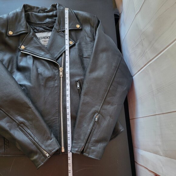 Unik Premium Women’s XXL Black Leather Braded Motorcycle Biker Jacket, NWOT - Picture 9 of 9